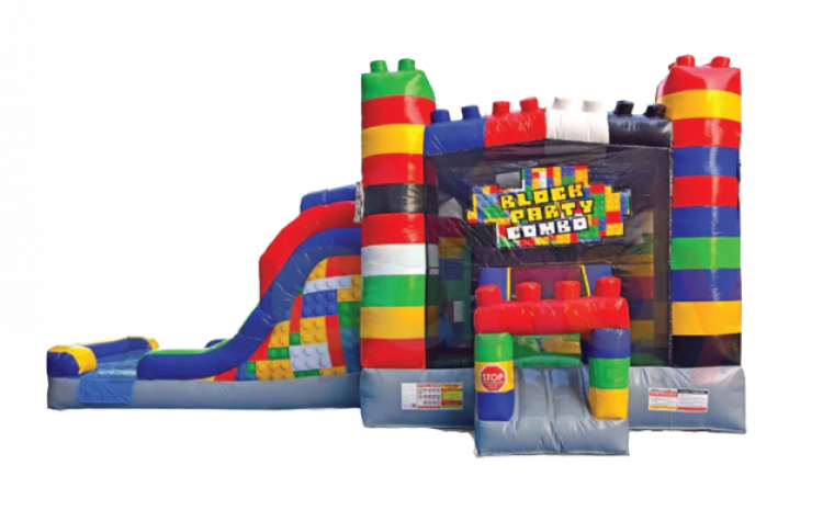 10) Mega Block Bounce house with slide wet/dry - Daves Bounce and Play  Party Rental and Bounce House Rental