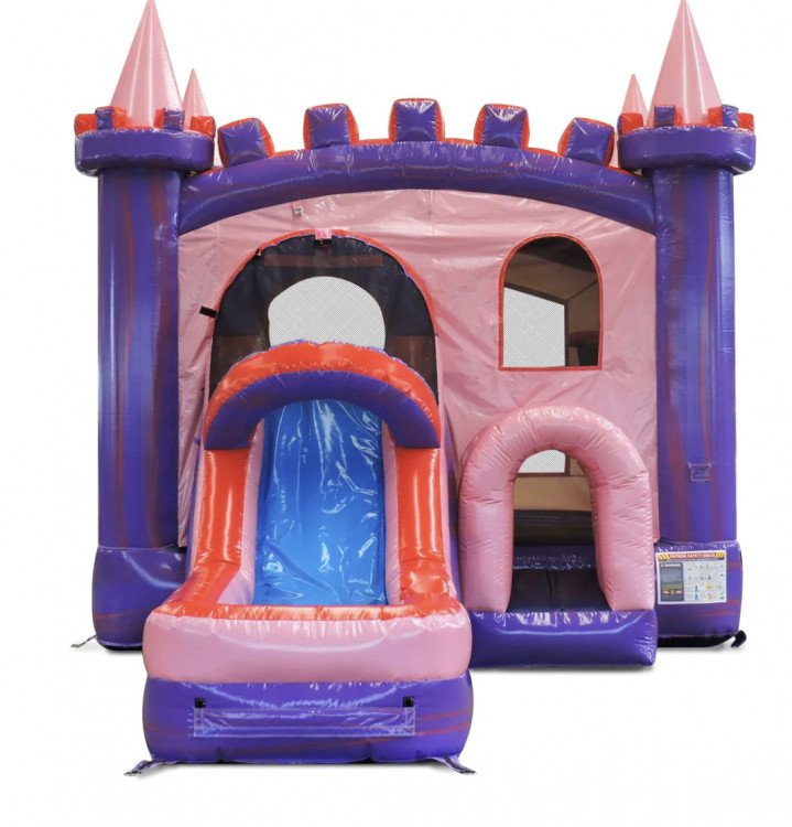 (#16) Princess Combo Bounce House with Wet or Dry Slide