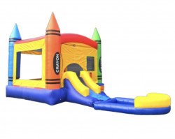 (#6) Crayon Bounce House  with Wet or Dry Slide