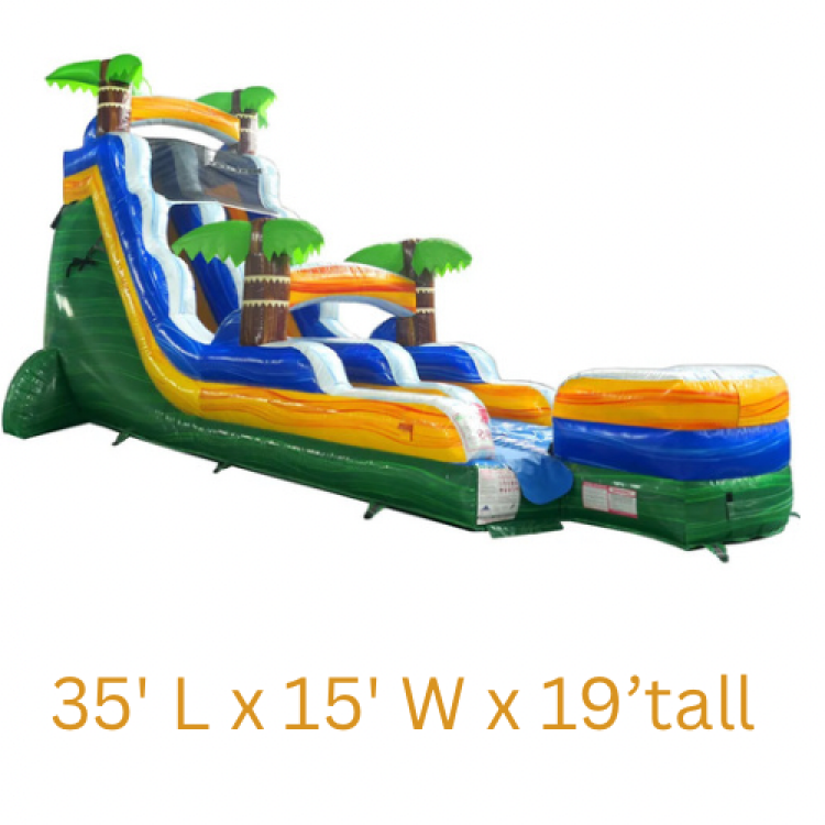 (26) 19 Foot Tall  ISLAND BREEZE SINGLE LANE WET/ DRY SLIDE