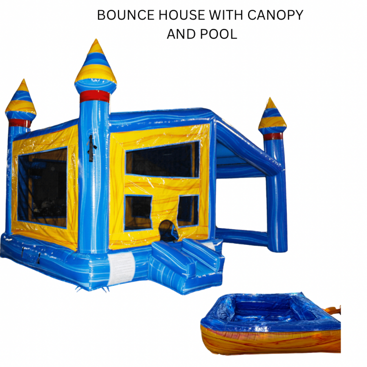 BOUNCE HOUSE WITH CANOPY AND INFLATED POOL PACKAGE