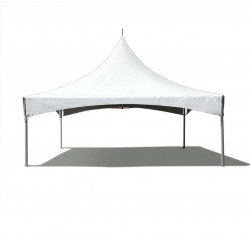 20 x 20 High Peak Frame Tent- White w/ tables and chairs