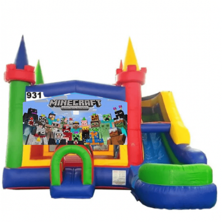 MINECRAFT BOUNCE HOUSE WITH WET/DRY SLIDE