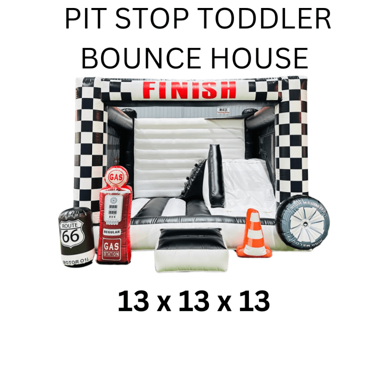 Pit stop toddler bounce house with slide