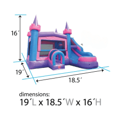 3FB73F5A 1C32 4997 9960 08B612ABE8C5 1735248002 (56) PINK AND PURPLE PRINCESS CASTLE WITH OPTIONAL BANNER