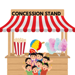 Concession Stand - popcorn , cotton candy and snow cone