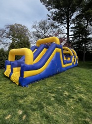 IMG 5819 1745702235 (51) BLUE AND YELLOW 50 FOOT OBSTACLE W/ 15 Foot Slide