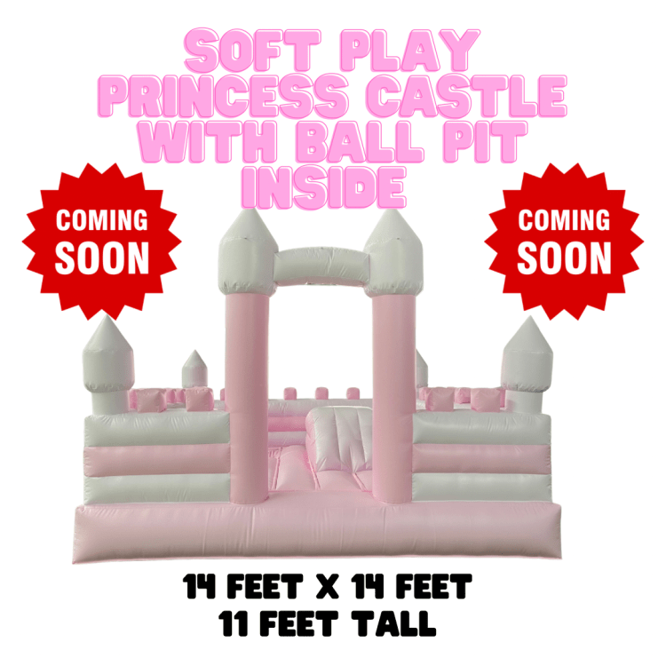 Soft play princess castle with ball pit inside