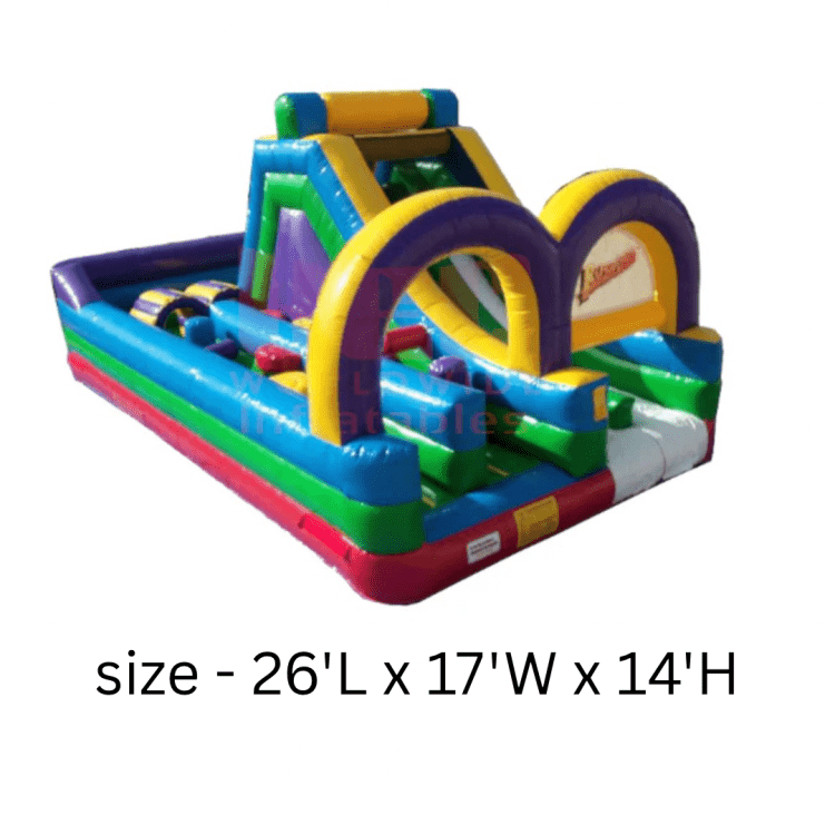 Rush express double lane obstacle course w/ slide