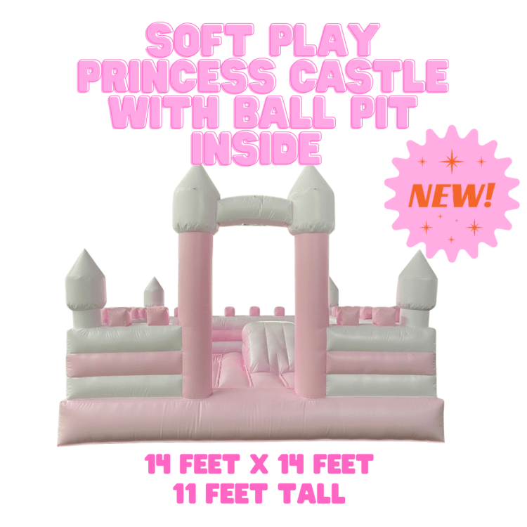 Soft play princess castle with ball pit inside