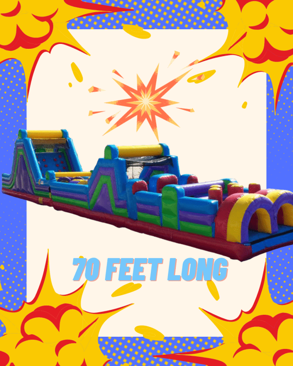 # (44) 70 Foot Obstacle course with 16 foot slide # (44) 70 Foot Obstacle course with 16 foot slide