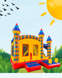 Fiesta bounce house with dry slide