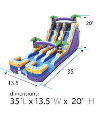 20 1764528220 (92) PURPLE PARadise 20 foot double lane water slide
