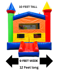 Small space bounce house with tunnel and slide