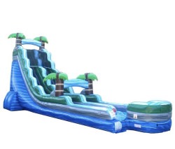(86) blue oasis 24 foot water slide