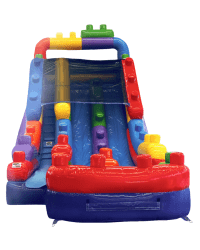 (#1) 19 Foot Double  Lane  Mega Block Slide Wet or Dry