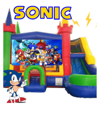 Sonic bounce house with slide