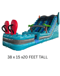 (99) beach day double lane wet/ dry slide