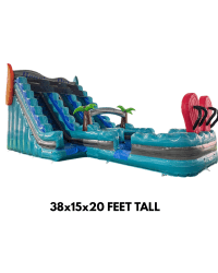 (99) beach day double lane wet/ dry slide