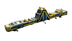 100 Foot venom obstacle course with 20 foot tall double  slide