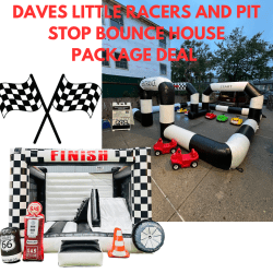 TODDLER RACERS AND PIT STOP BOUNCE HOUSE PACKAGE DEAL